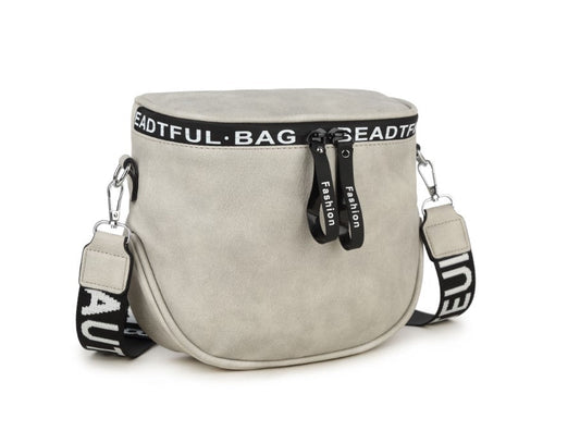 GESSY SEMICIRCLE BUCKET BAG IN GREY