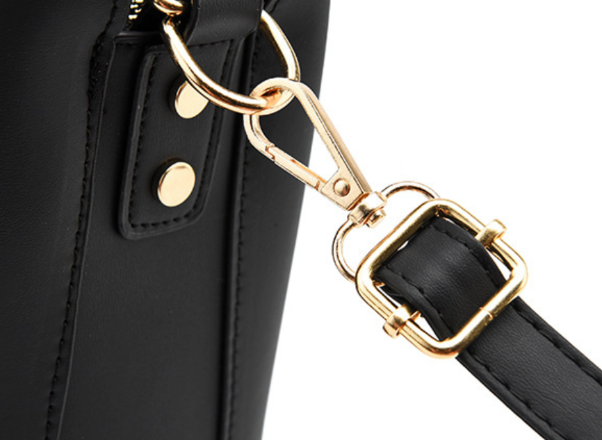 GESSY TOTE HANDBAG BOW TIE BAG OPTIONAL SHOULDER STRAP IN BLACK