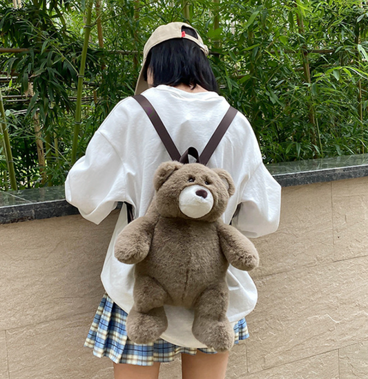 GESSY KID BACKPACK BEAR DOLL IN BROWN