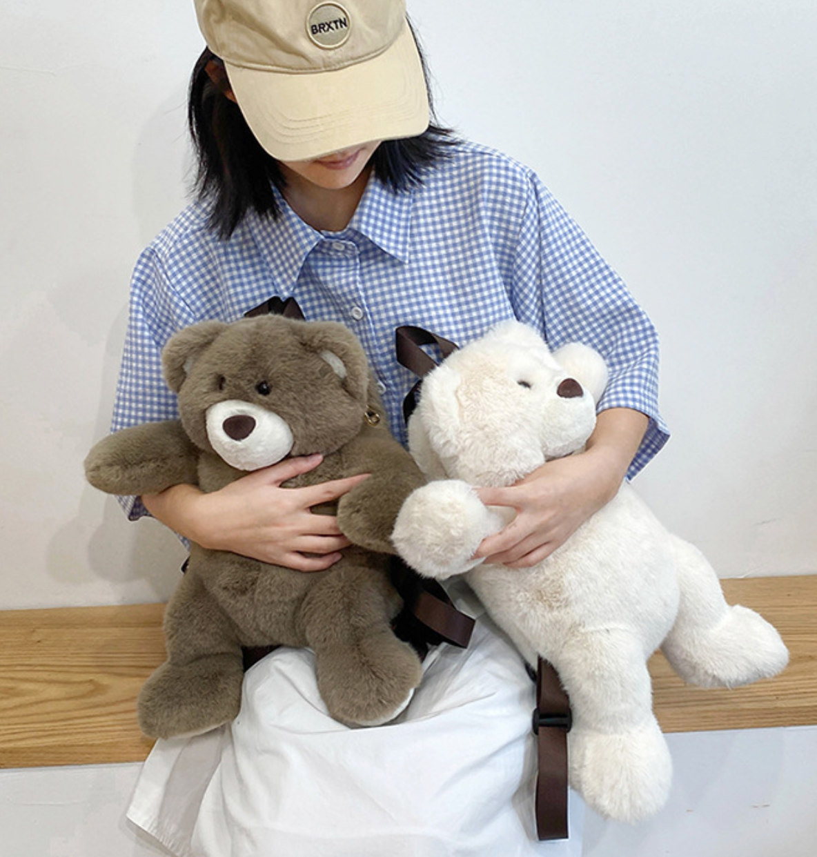 GESSY KID BACKPACK BEAR DOLL IN BROWN