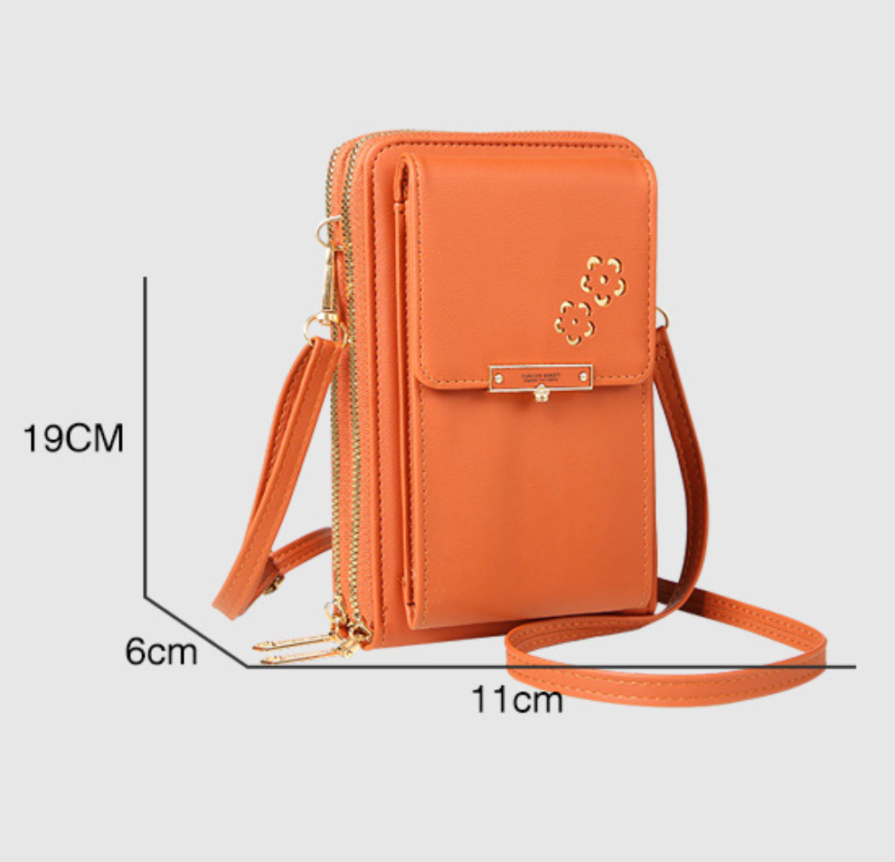 GESSY FUCTIONAL CROSSBODY CELLPHONE BAG IN RED