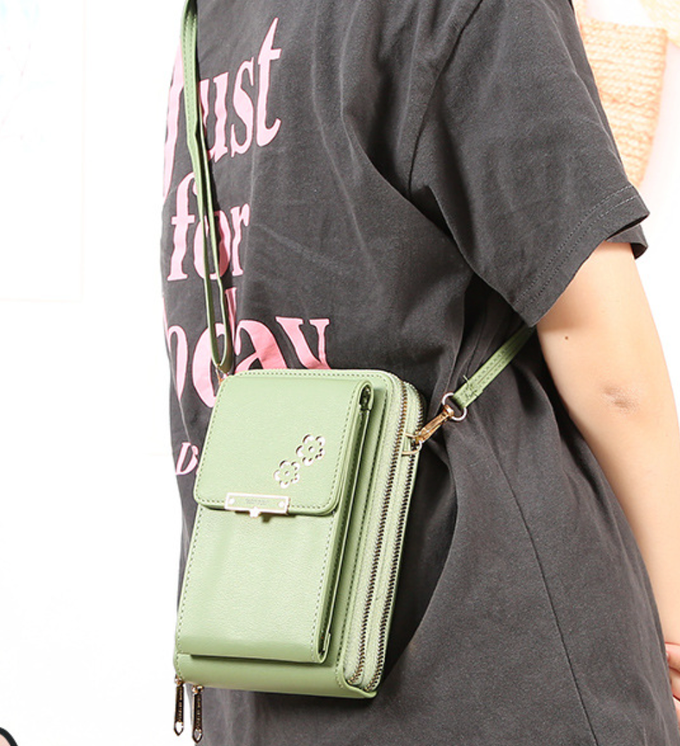 GESSY FUCTIONAL CROSSBODY CELLPHONE BAG IN RED