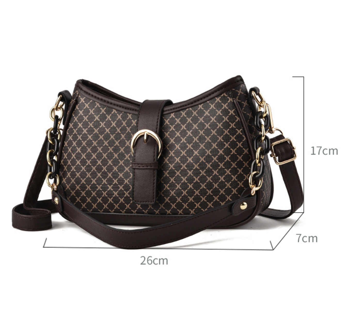 GESSY OPTIONAL SHOULDER STRAP CROSSBODY BAG IN BLACK