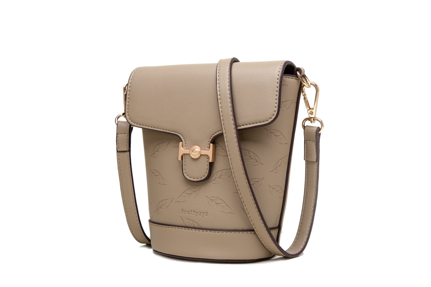 GESSY LEAF PRINT BUCKET BAG IN YELLOW