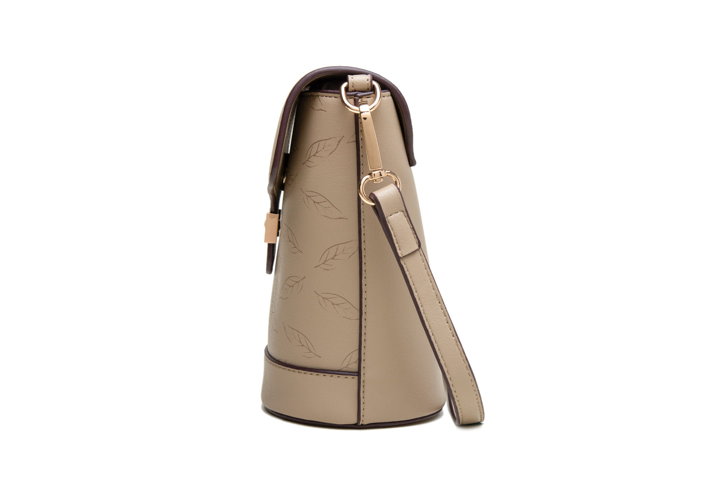 GESSY LEAF PRINT BUCKET BAG IN PINK