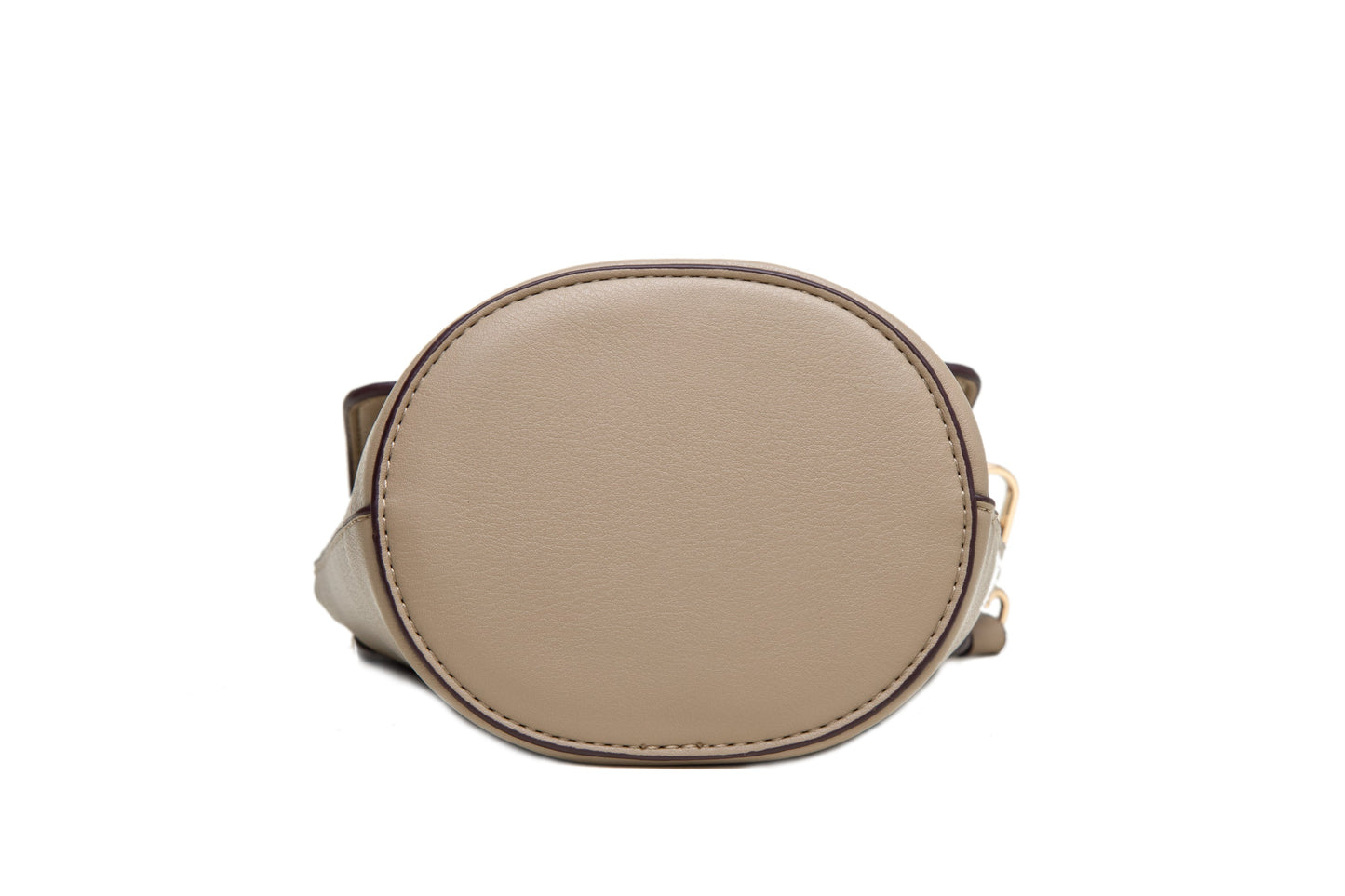 GESSY LEAF PRINT BUCKET BAG IN BROWN