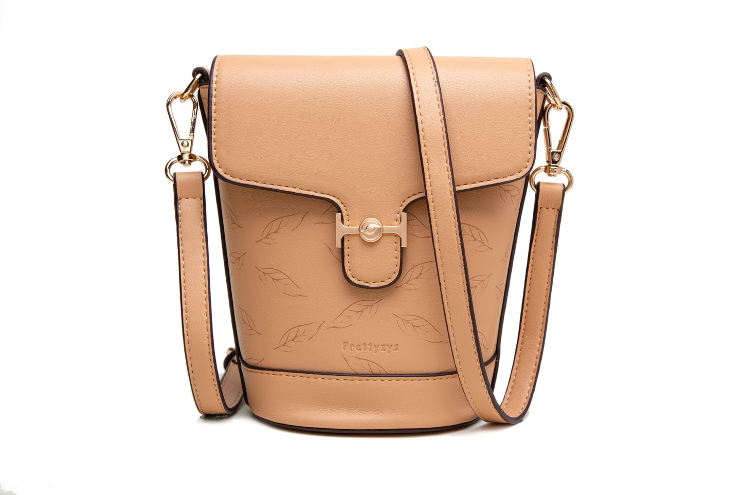 GESSY LEAF PRINT BUCKET BAG IN YELLOW