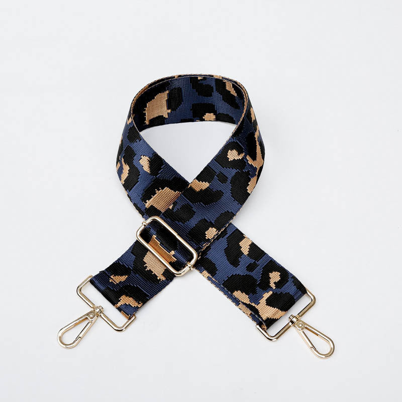 GESSY LEOPARD BAG STRAP NAVY BELT