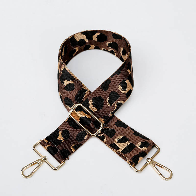 GESSY LEOPARD BAG STRAP COFFEE BELT