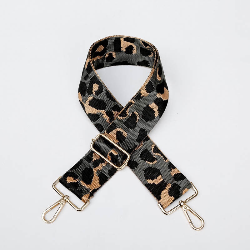 GESSY LEOPARD BAG STRAP DARK GREY BELT