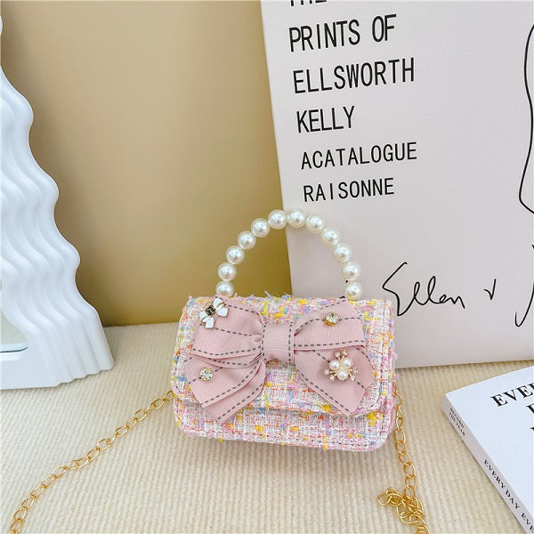 GESSY BUTTERFLY KID HANDBAGS WITH PEARL HANDLE