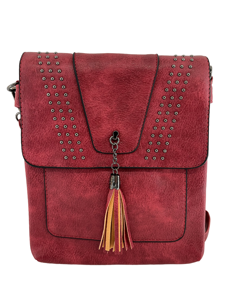 GESSY FLAP HANDBAG WITH TASSEL IN RED