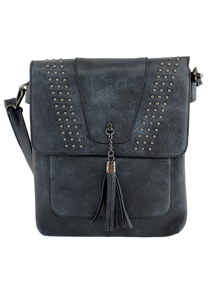 GESSY FLAP HANDBAG WITH TASSEL IN BLUE