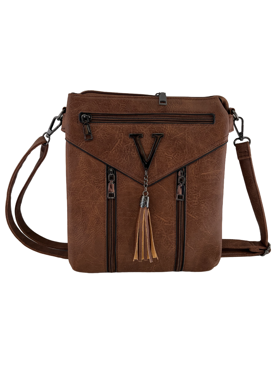 GESSY ZIP HANDBAG IN COFFEE