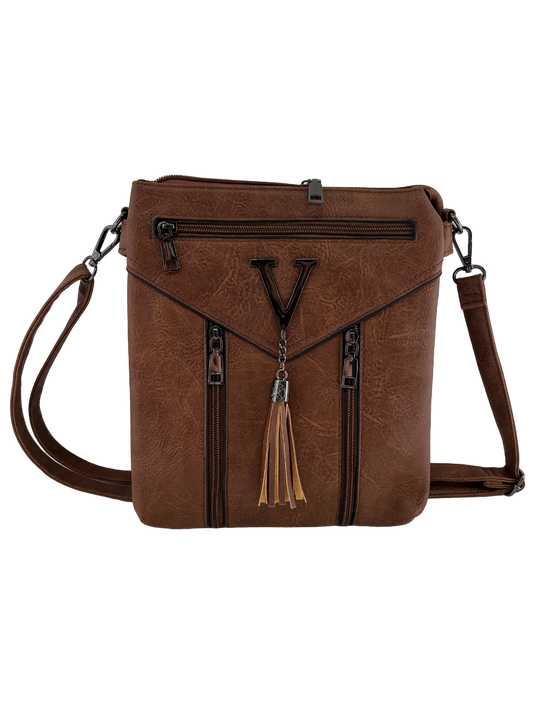 GESSY ZIP HANDBAG IN COFFEE