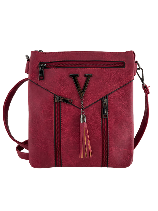 GESSY ZIP HANDBAG IN RED