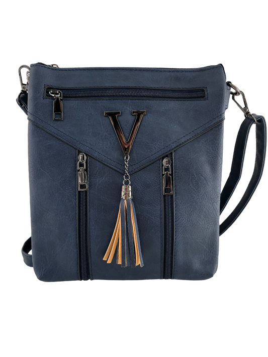GESSY ZIP HANDBAG IN BLUE