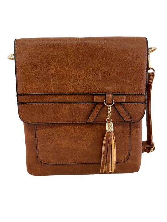 GESSY BOW-TIE HANDBAG IN EARTH YELLOW