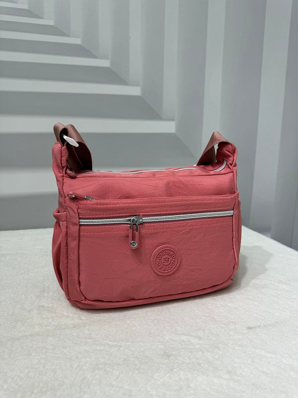 GESSY NYLON FRONT ZIP SQUARE BAG