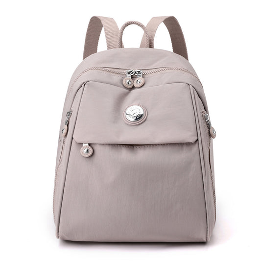 GESSY NYLON MULTI-LAYER WATERPROOF BACKPACK IN CHAMPAGNE