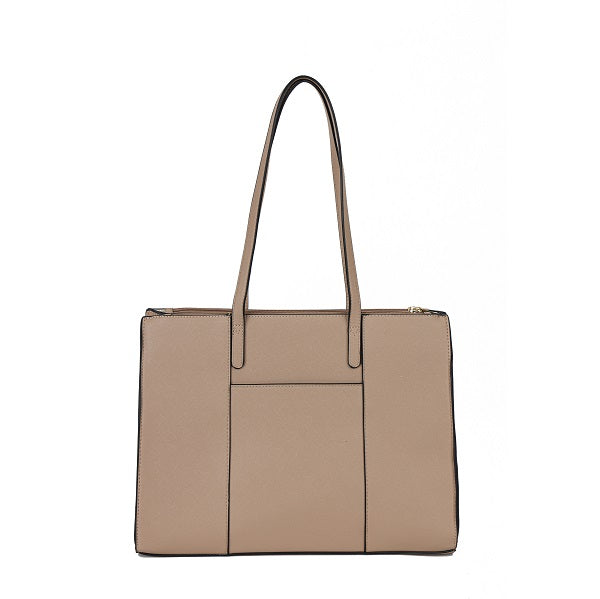 GESSY BUSINESS LARGE CAPACITY LAPTOP SOLID COLOR HANDBAG