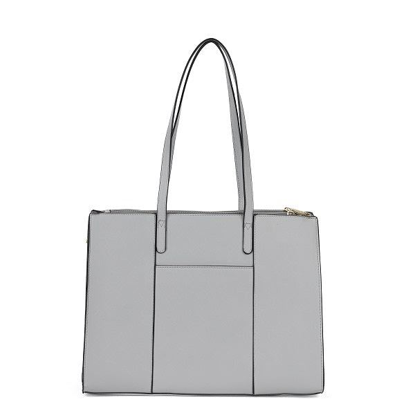 GESSY BUSINESS LARGE CAPACITY LAPTOP SOLID COLOR HANDBAG