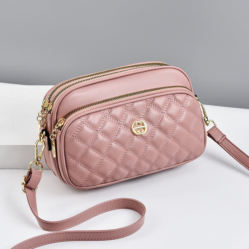 GESSY QUILTED FRONT DIAMOND SHAPE CROSSBODY BAG