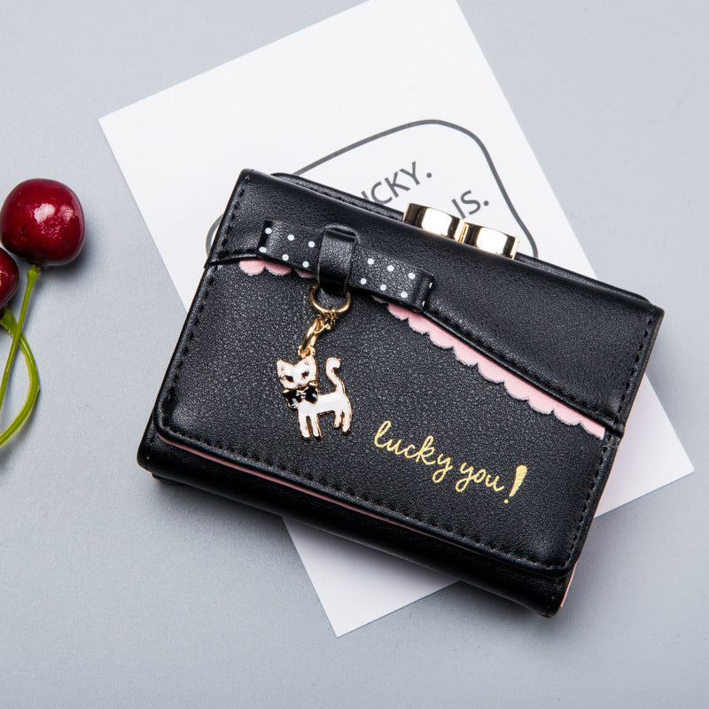 GESSY KITTY DECOR SHORT CUTE PURSE