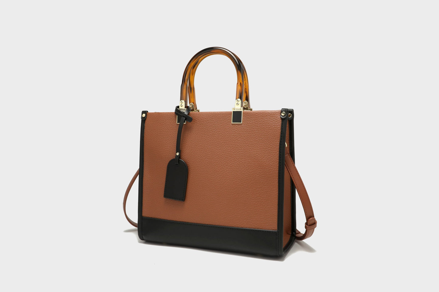 GESSY FAUX LEATHER COLORBLOCK RIGID STRAP CROSSBODY BAG